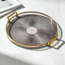 Bandeja de Armazenamento de Luxo com Alça Dourada