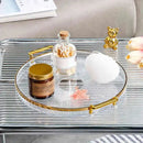 Bandeja de Armazenamento de Luxo com Alça Dourada