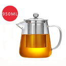 Bule de Vidro Resistente ao Calor com Infusor de Aço Inoxidável para Chá